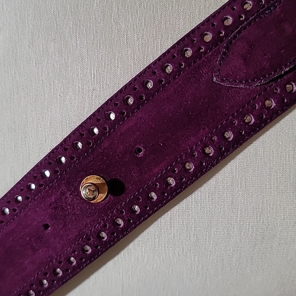 CHARLES JORDAN Purple Suede Belt Bohemian Vintage Southwestern adjustable OSFM - Picture 10 of 16